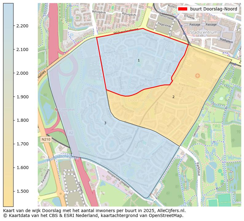 Afbeelding van de buurt Doorslag-Noord op de kaart.