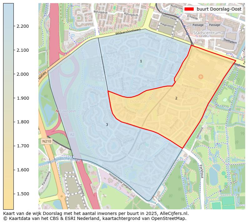 Afbeelding van de buurt Doorslag-Oost op de kaart.