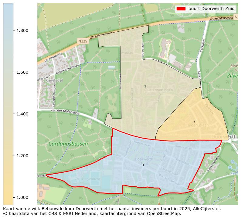 Afbeelding van de buurt Doorwerth Zuid op de kaart.