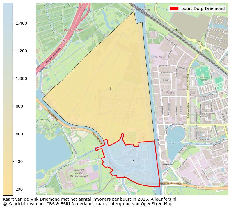 Afbeelding van de buurt Dorp Driemond op de kaart.