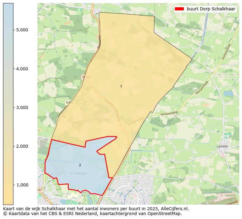 Afbeelding van de buurt Dorp Schalkhaar op de kaart.