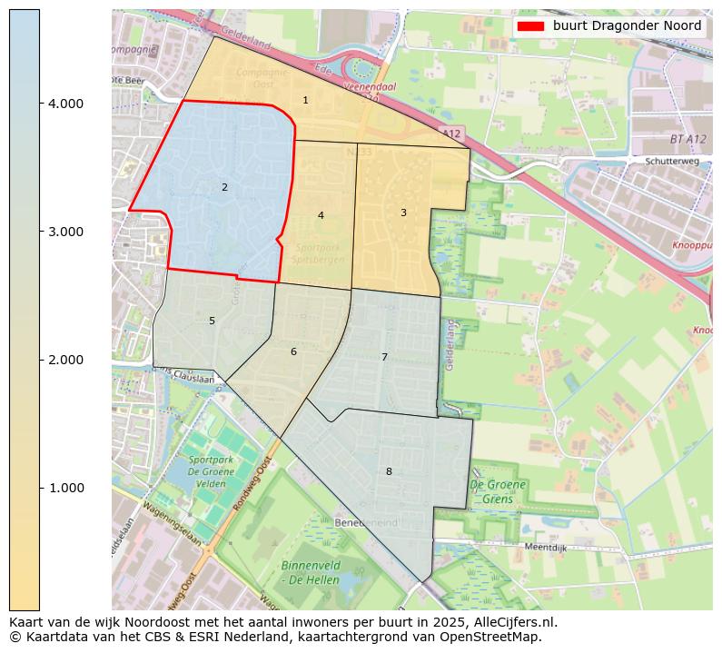 Afbeelding van de buurt Dragonder Noord op de kaart.