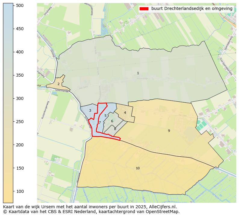 Afbeelding van de buurt Drechterlandsedijk en omgeving op de kaart.
