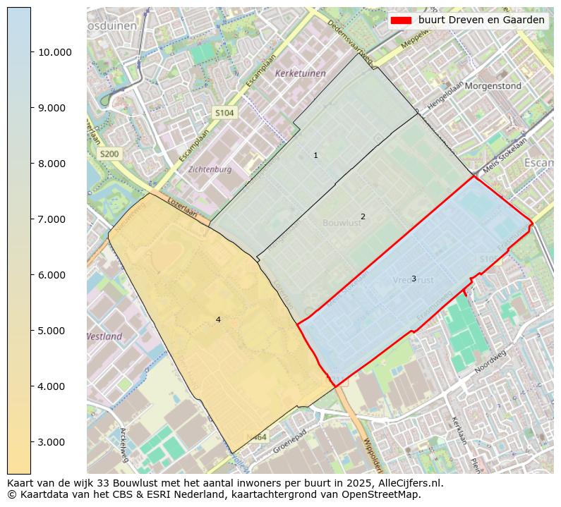 Afbeelding van de buurt Dreven en Gaarden op de kaart.