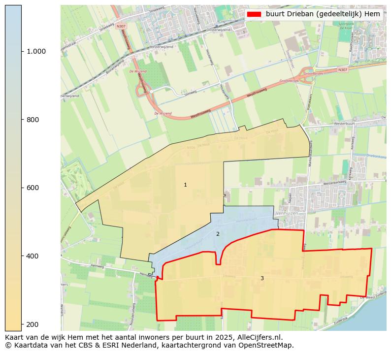 Afbeelding van de buurt Drieban (gedeeltelijk) Hem op de kaart.
