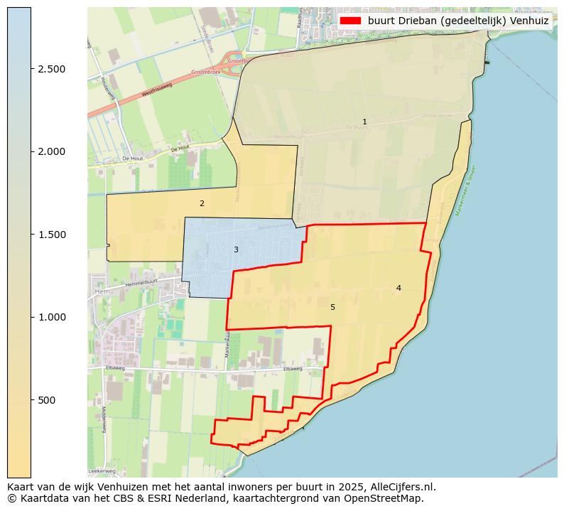 Afbeelding van de buurt Drieban (gedeeltelijk) Venhuiz op de kaart.