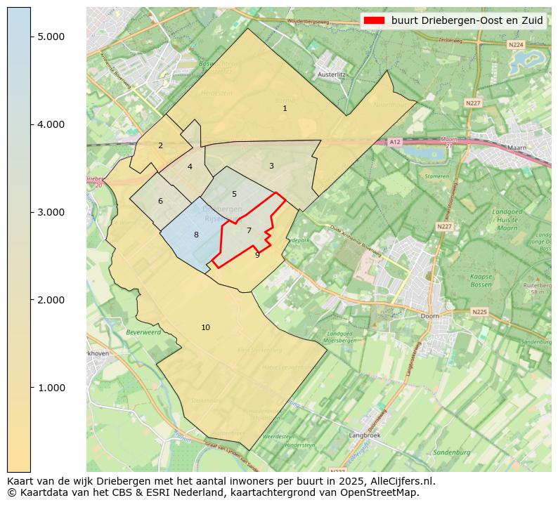 Afbeelding van de buurt Driebergen-Oost en Zuid op de kaart.