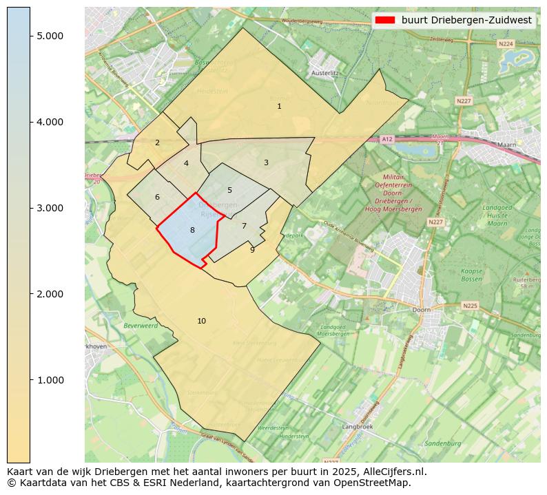 Afbeelding van de buurt Driebergen-Zuidwest op de kaart.