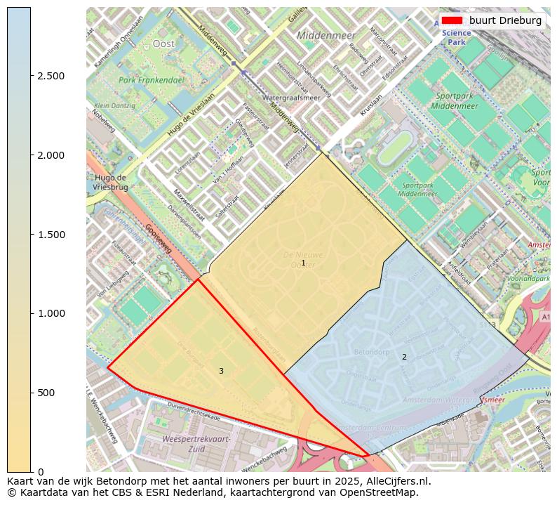 Afbeelding van de buurt Drieburg op de kaart.
