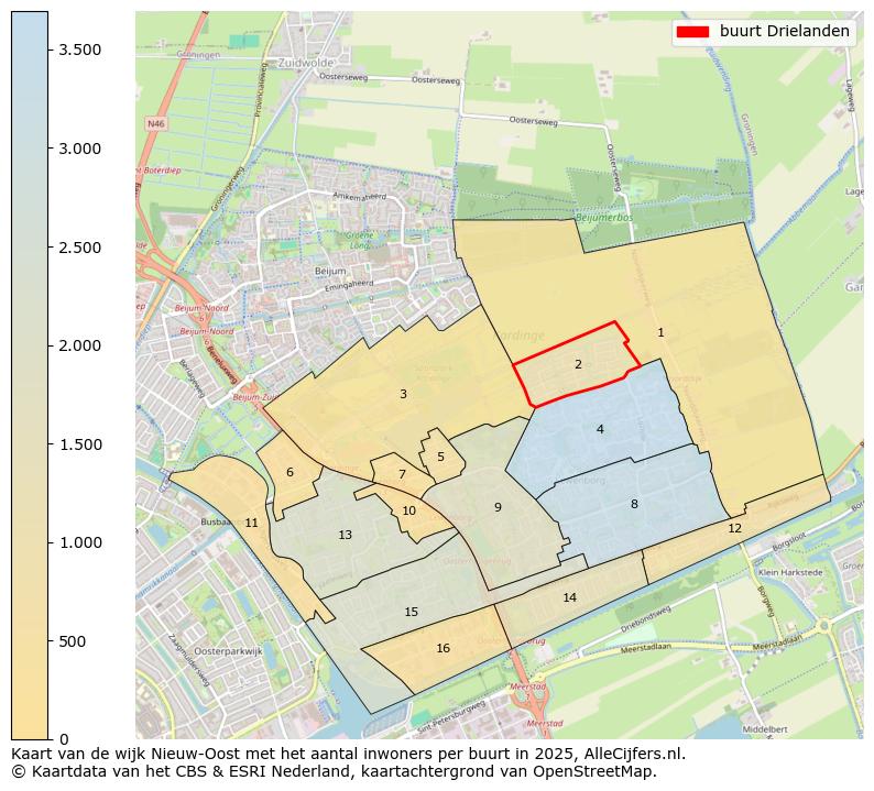 Afbeelding van de buurt Drielanden op de kaart.