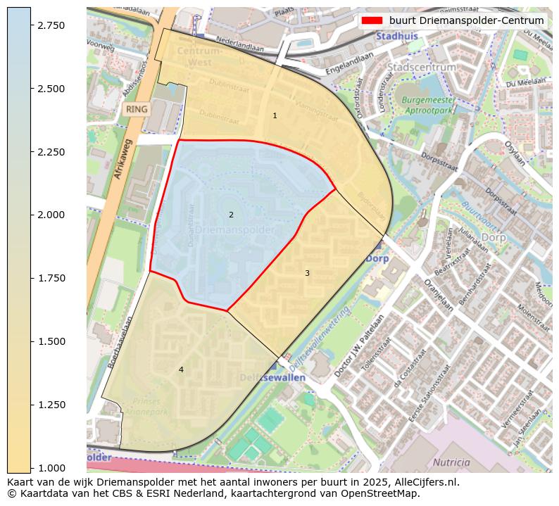 Afbeelding van de buurt Driemanspolder-Centrum op de kaart.
