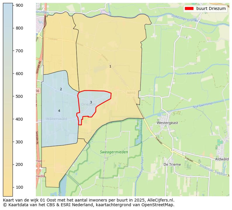 Afbeelding van de buurt Driezum op de kaart.