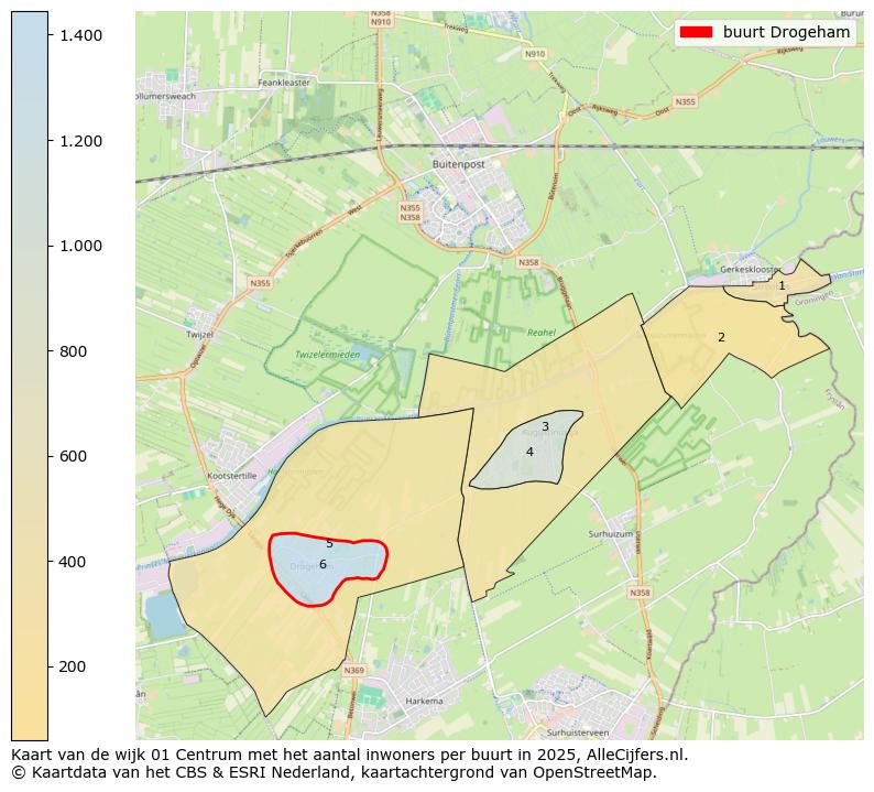 Afbeelding van de buurt Drogeham op de kaart.