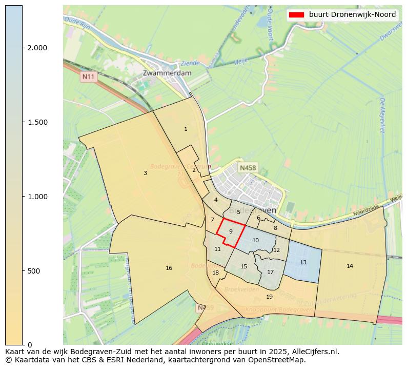 Afbeelding van de buurt Dronenwijk-Noord op de kaart.