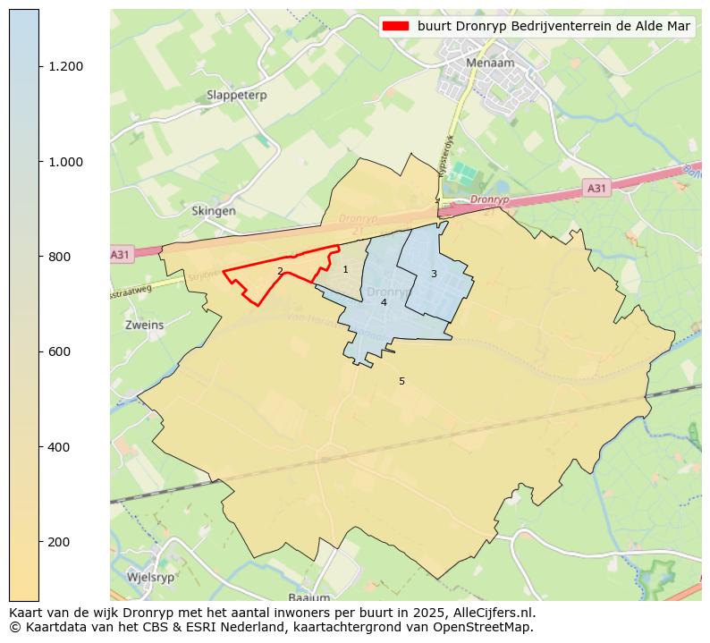 Afbeelding van de buurt Dronryp Bedrijventerrein de Alde Mar op de kaart.