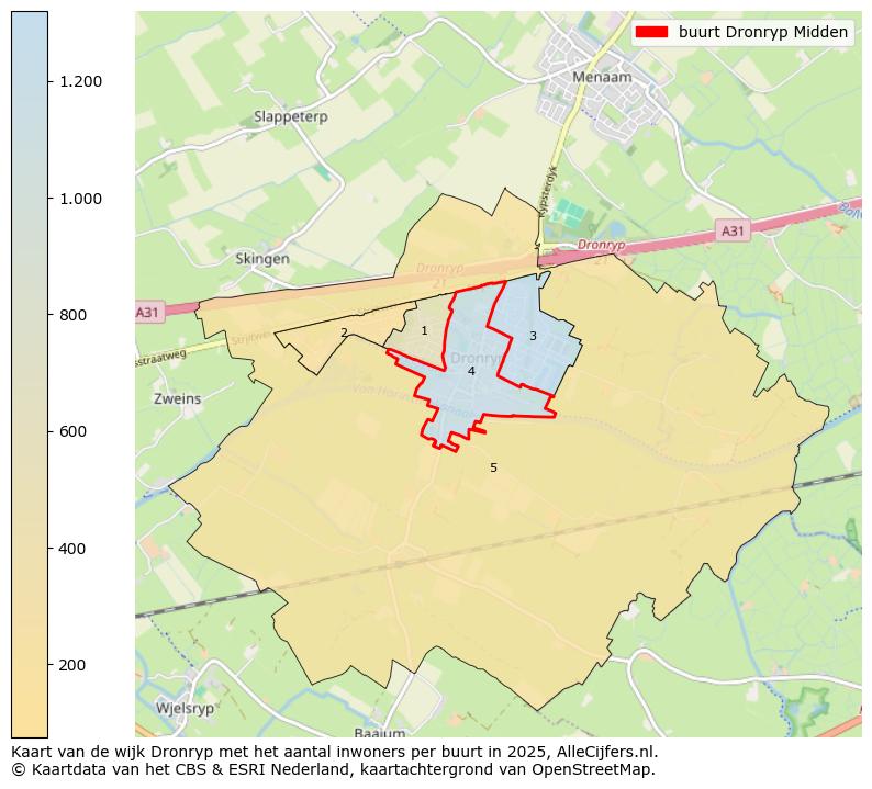 Afbeelding van de buurt Dronryp Midden op de kaart.