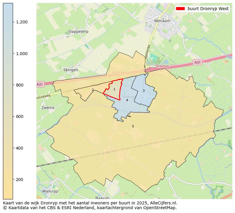 Afbeelding van de buurt Dronryp West op de kaart.
