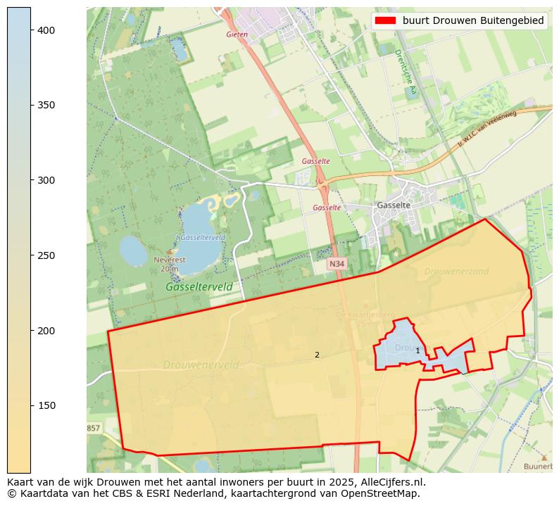Afbeelding van de buurt Drouwen Buitengebied op de kaart.