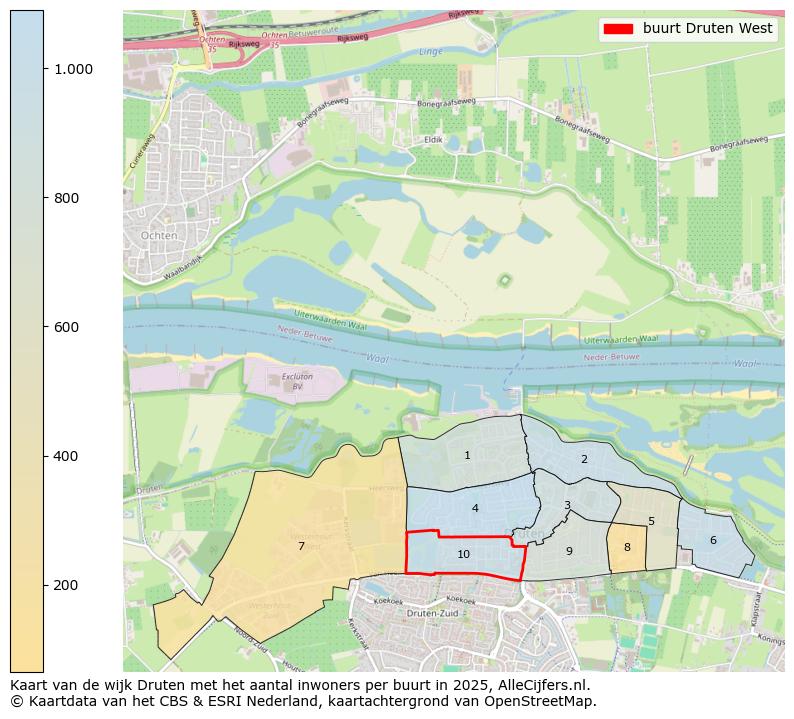 Afbeelding van de buurt Druten West op de kaart.
