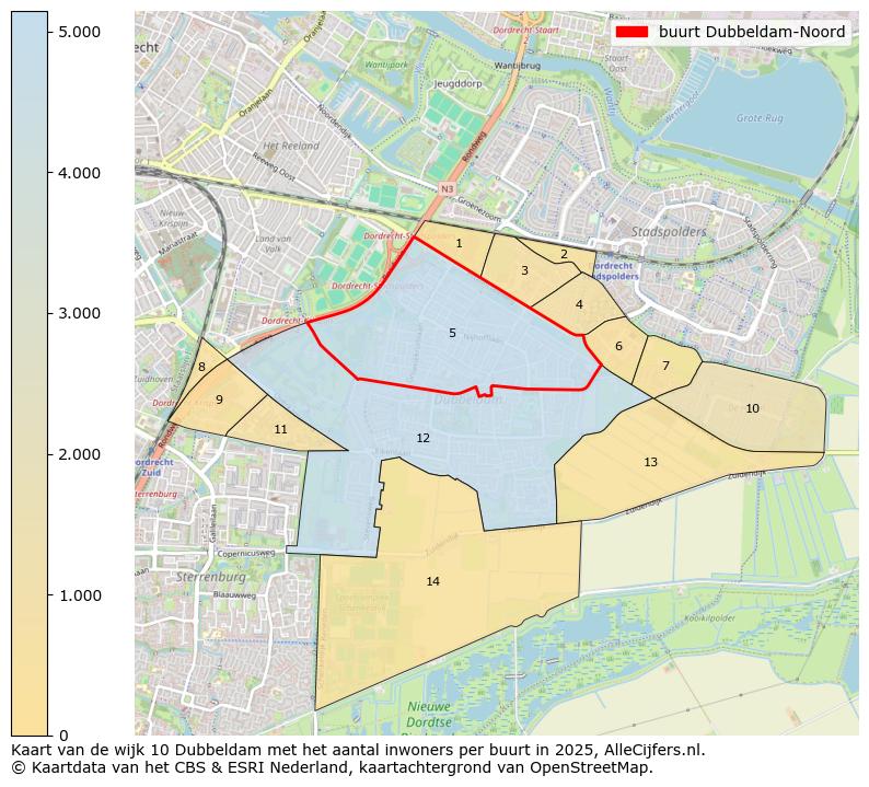 Afbeelding van de buurt Dubbeldam-Noord op de kaart.