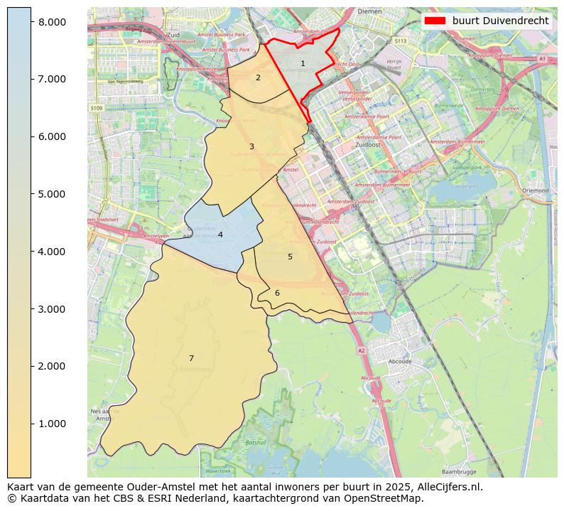 Afbeelding van de buurt Duivendrecht op de kaart.