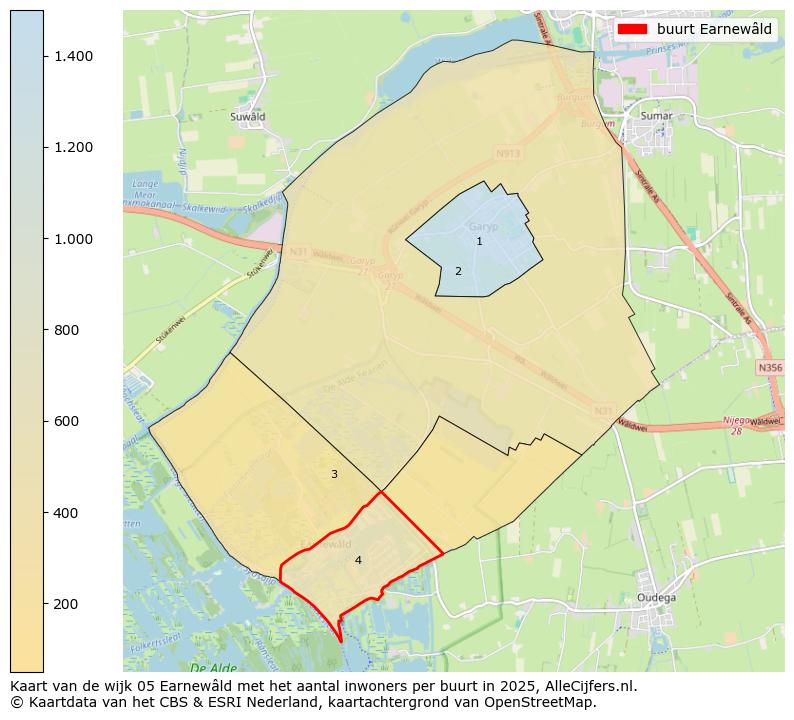 Afbeelding van de buurt Earnewâld op de kaart.