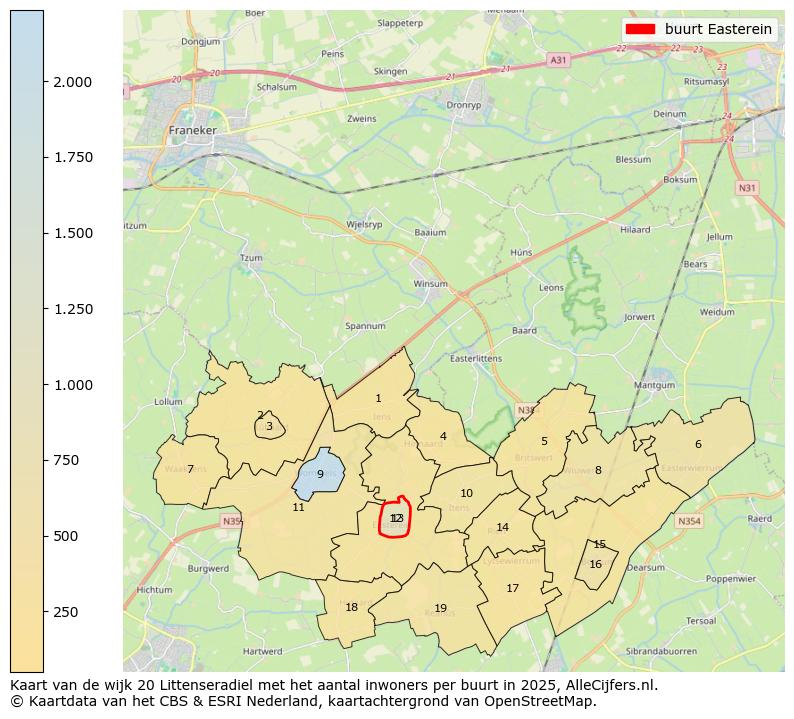 Afbeelding van de buurt Easterein op de kaart.