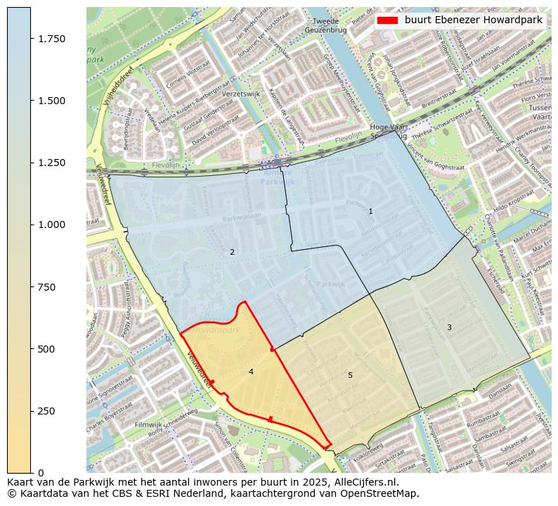 Afbeelding van de buurt Ebenezer Howardpark op de kaart.