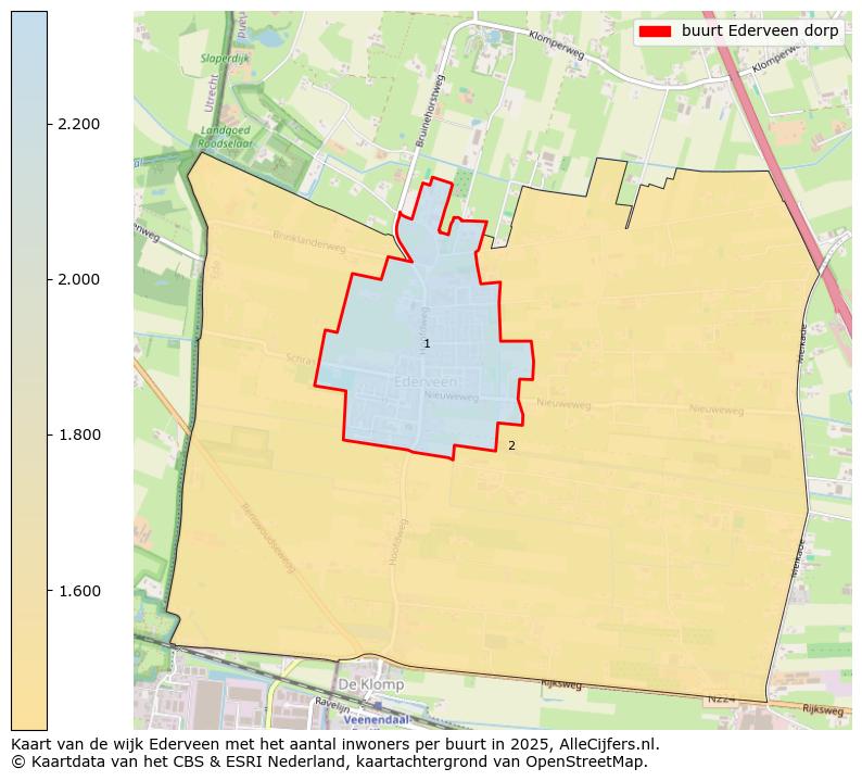 Afbeelding van de buurt Ederveen dorp op de kaart.