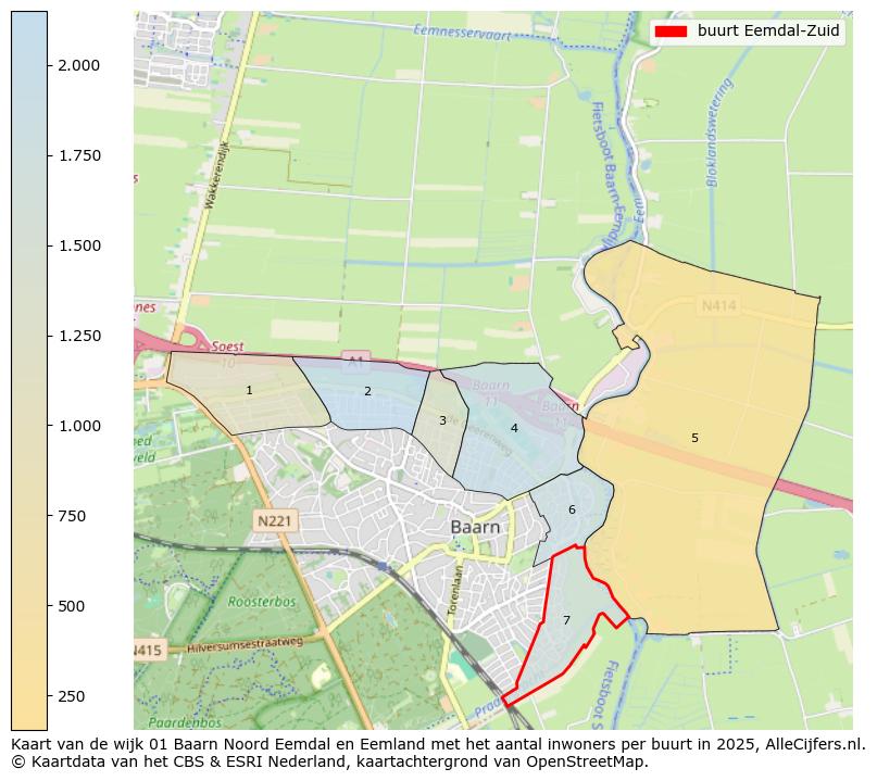 Afbeelding van de buurt Eemdal-Zuid op de kaart.