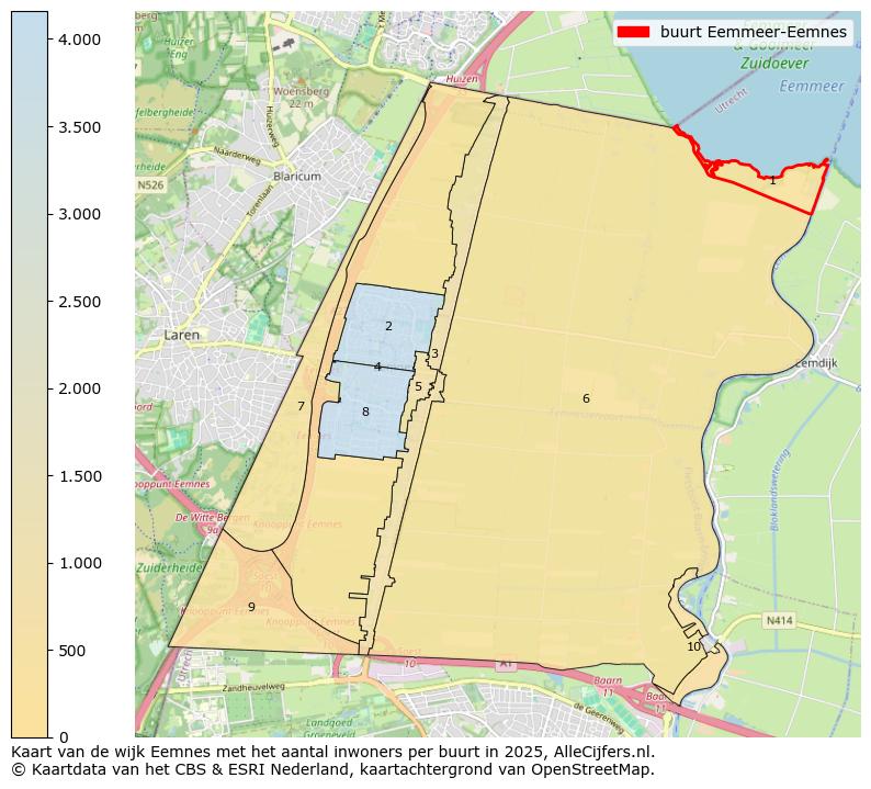 Afbeelding van de buurt Eemmeer-Eemnes op de kaart.