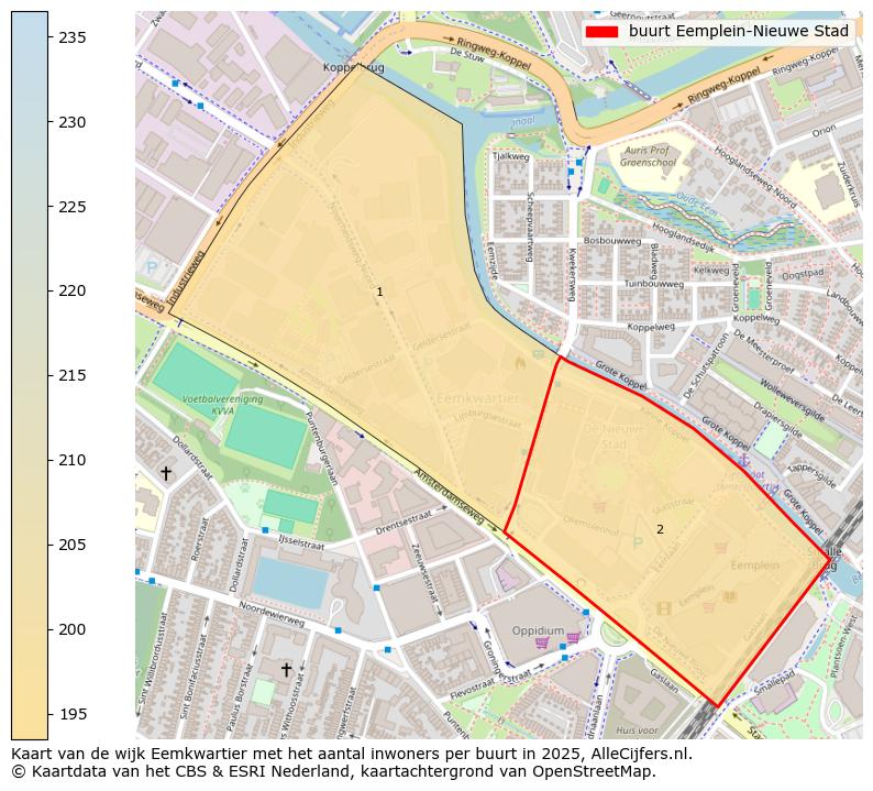 Afbeelding van de buurt Eemplein-Nieuwe Stad op de kaart.