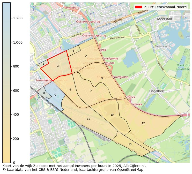 Afbeelding van de buurt Eemskanaal-Noord op de kaart.