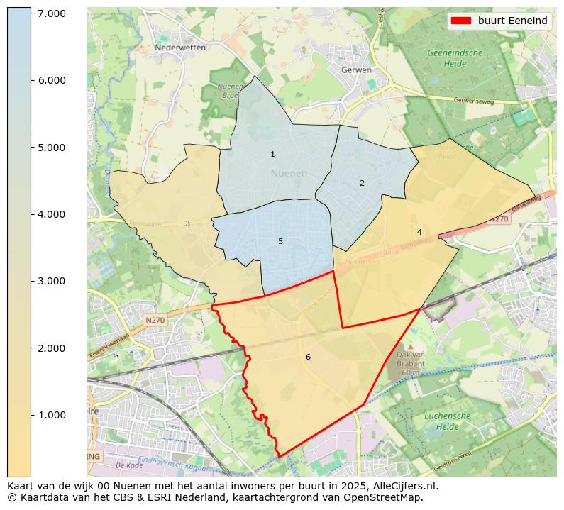 Afbeelding van de buurt Eeneind op de kaart.