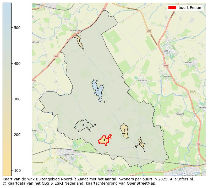 Afbeelding van de buurt Eenum op de kaart.