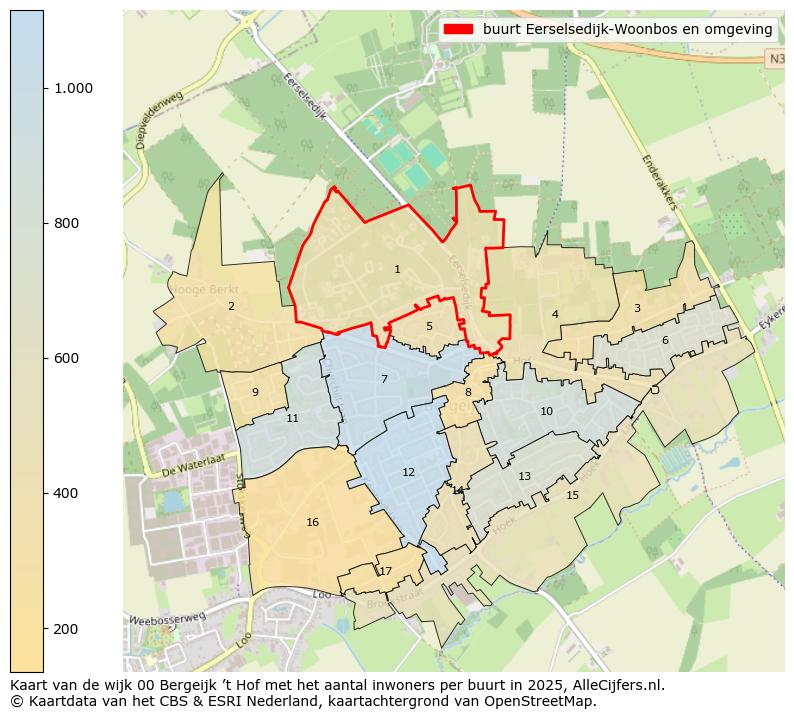 Afbeelding van de buurt Eerselsedijk-Woonbos en omgeving op de kaart.