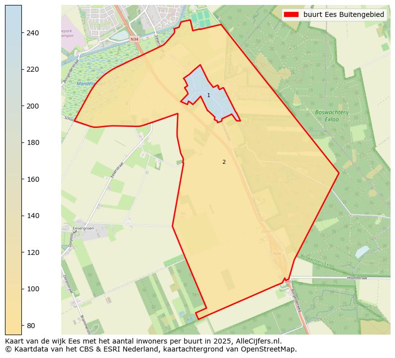 Afbeelding van de buurt Ees Buitengebied op de kaart.