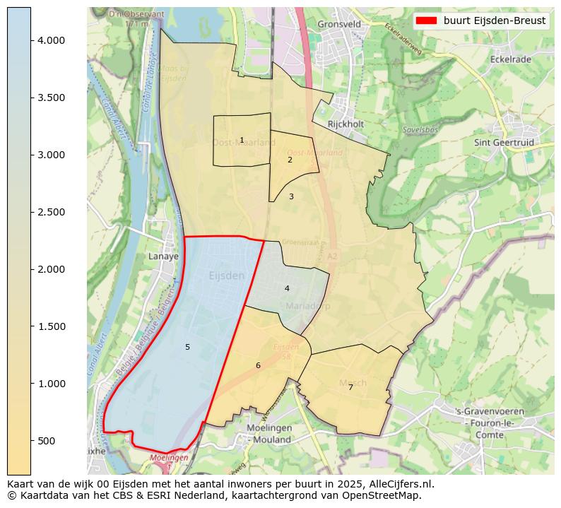 Afbeelding van de buurt Eijsden-Breust op de kaart.
