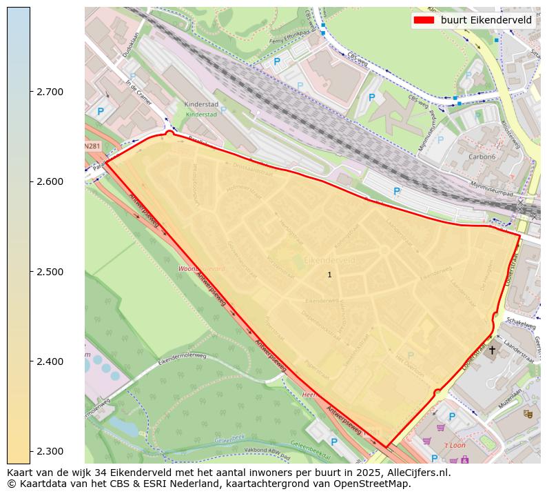 Afbeelding van de buurt Eikenderveld op de kaart.