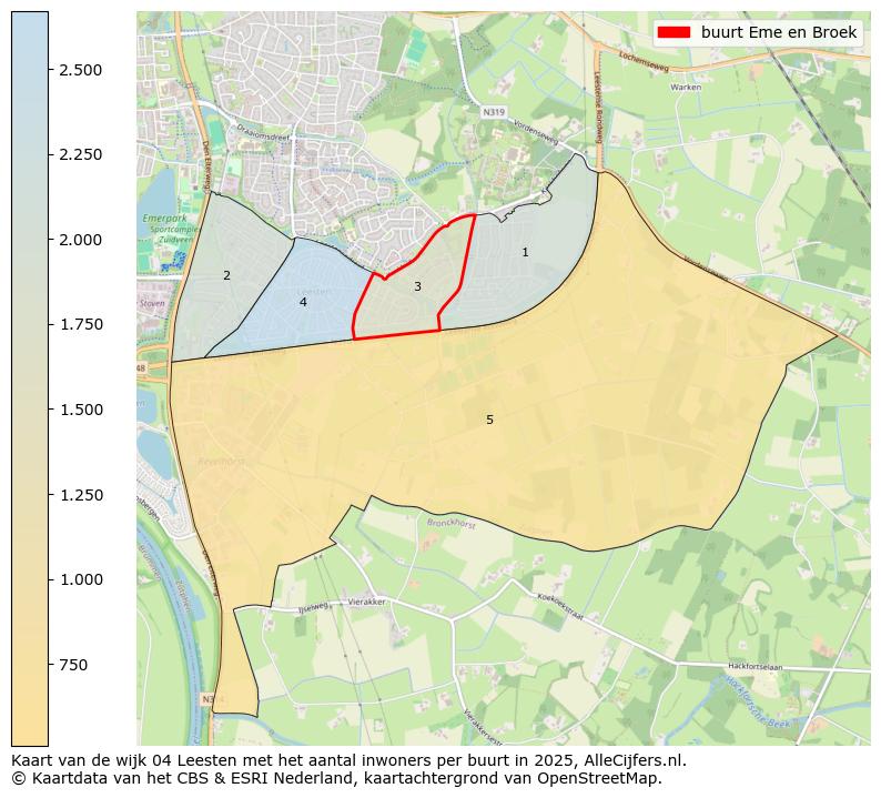 Afbeelding van de buurt Eme en Broek op de kaart.