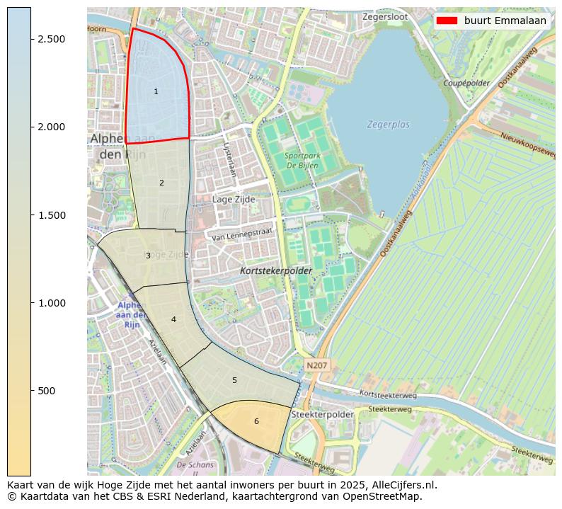 Afbeelding van de buurt Emmalaan op de kaart.