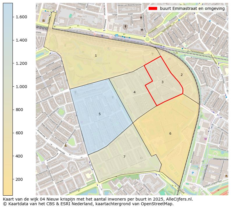 Afbeelding van de buurt Emmastraat en omgeving op de kaart.