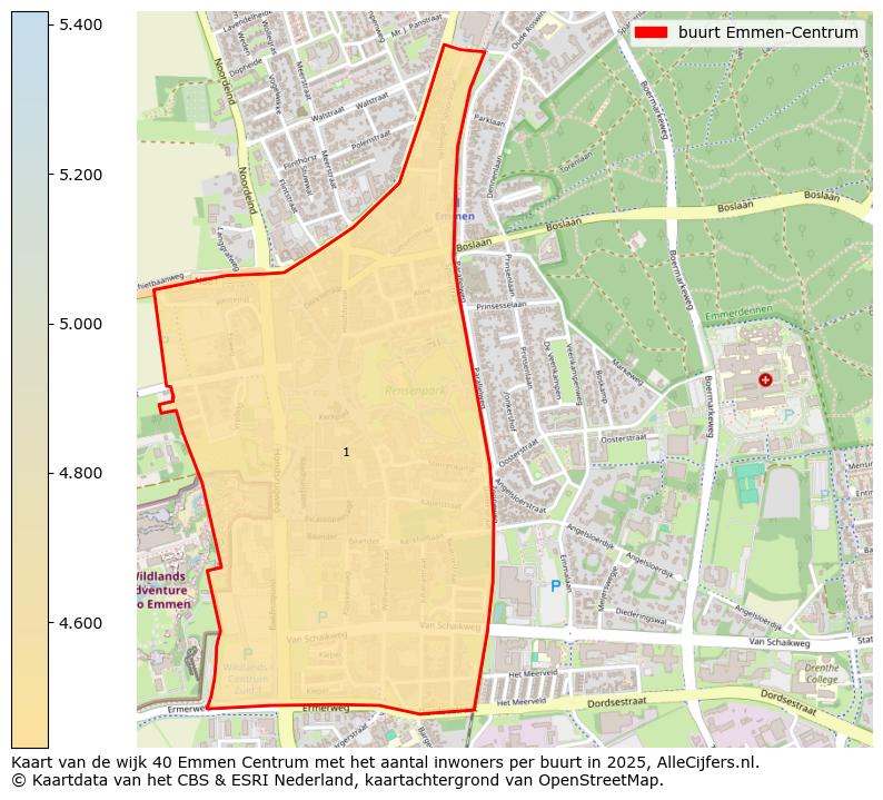 Afbeelding van de buurt Emmen-Centrum op de kaart.