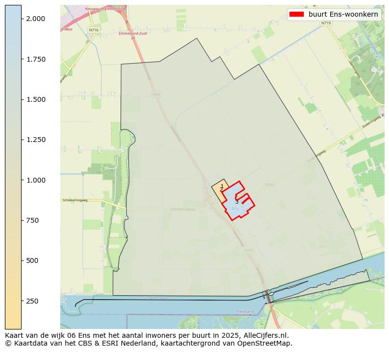 Afbeelding van de buurt Ens-woonkern op de kaart.