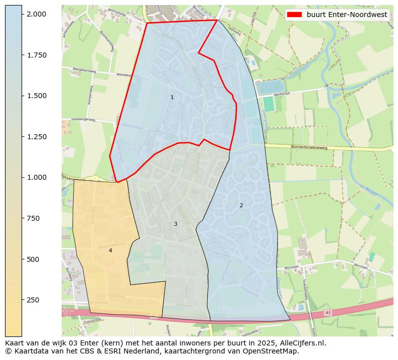 Afbeelding van de buurt Enter-Noordwest op de kaart.