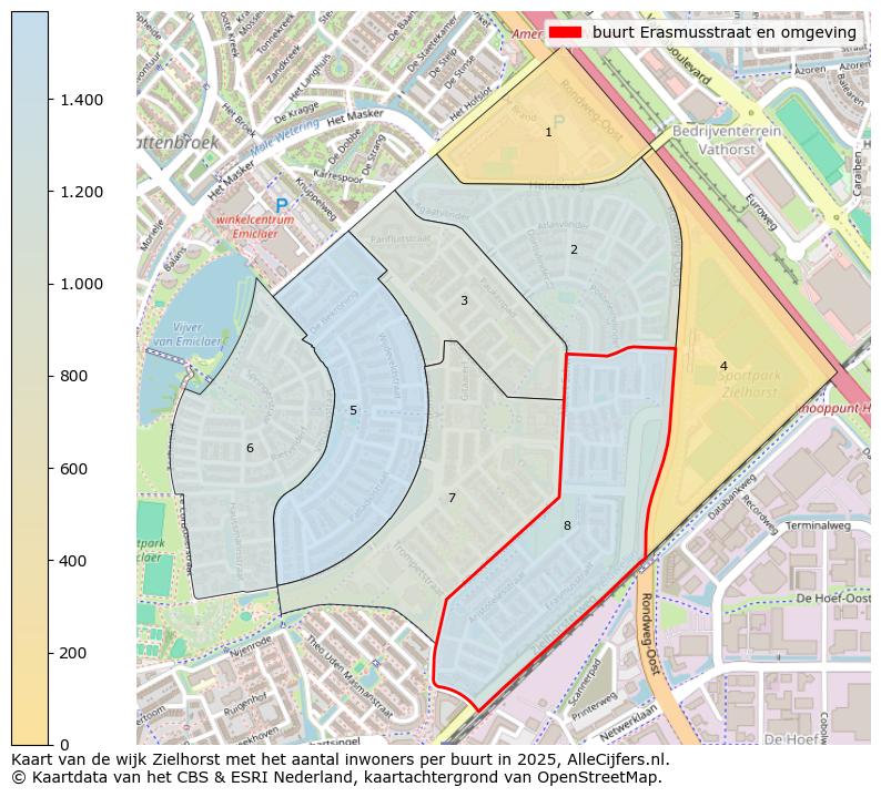 Afbeelding van de buurt Erasmusstraat en omgeving op de kaart.