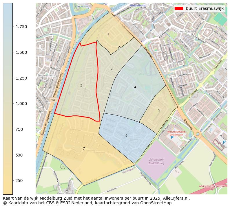 Afbeelding van de buurt Erasmuswijk op de kaart.