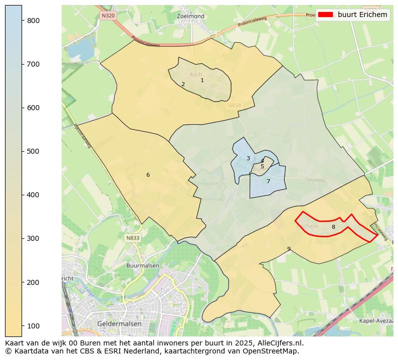 Afbeelding van de buurt Erichem op de kaart.