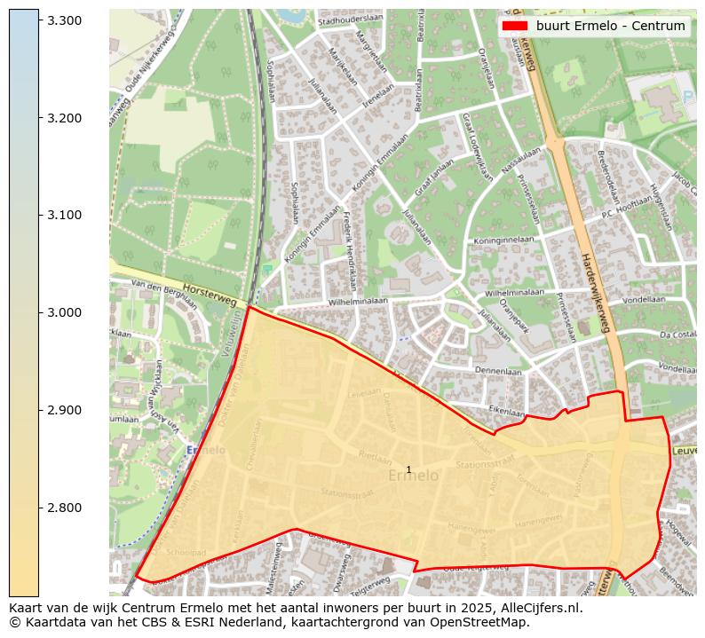 Afbeelding van de buurt Ermelo - Centrum op de kaart.