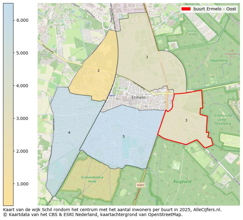 Afbeelding van de buurt Ermelo - Oost op de kaart.